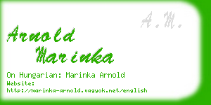 arnold marinka business card